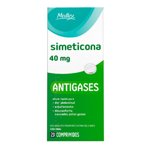 Antigases Simeticona 40mg Genérico Medley 20 Comprimidos
