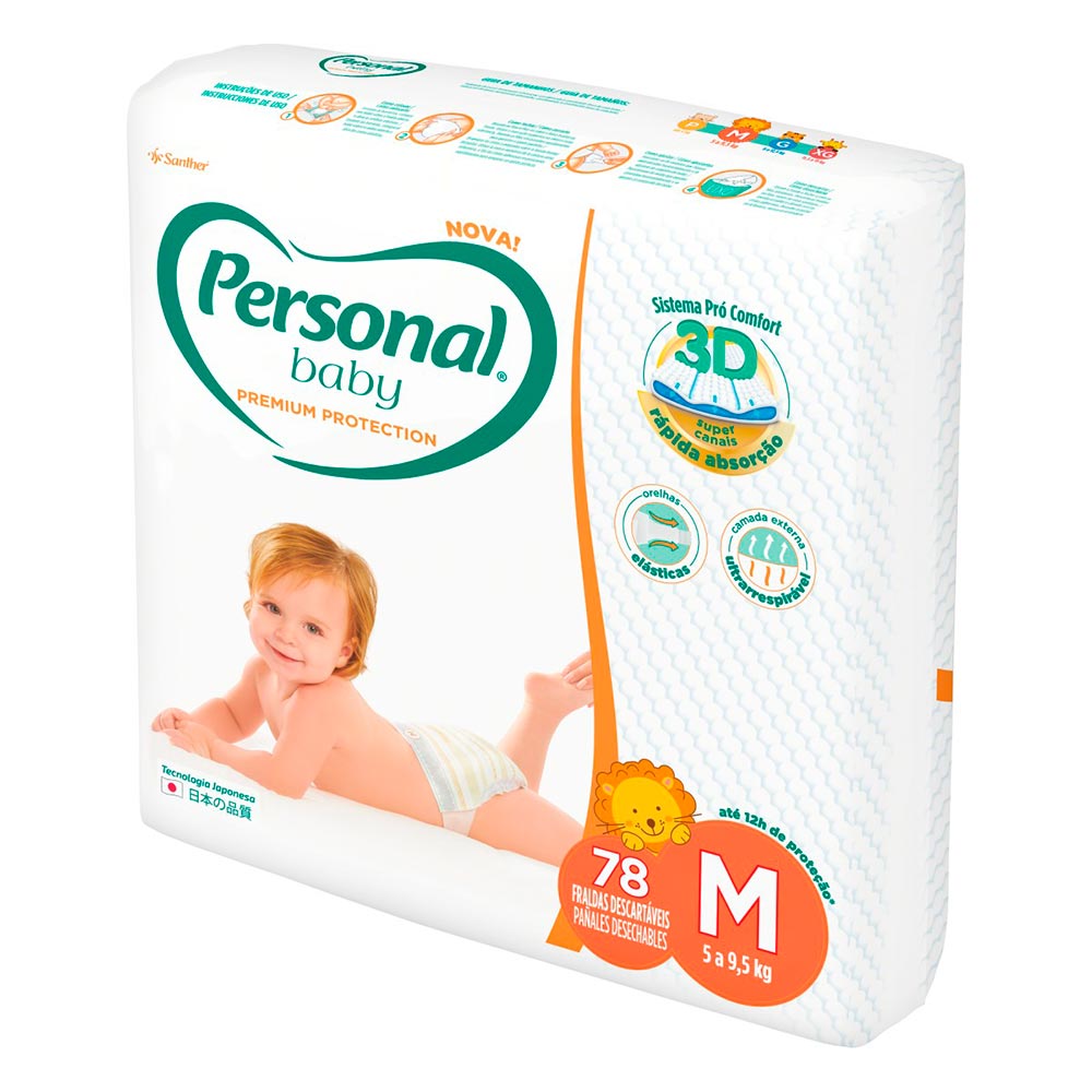Fralda Personal Baby Premium Protection Tamanho M 78 Unidades - Drogaria  Sao Paulo