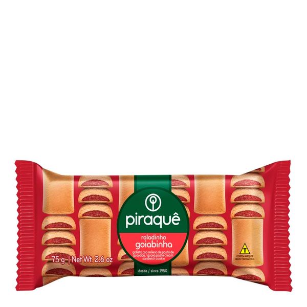 Biscoito Piraquê Roladinho Goiabinha 75g