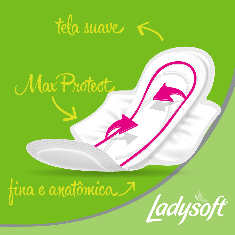 Absorvente Feminino Ladysoft Normal Suave Com Abas 8 Unidades ...