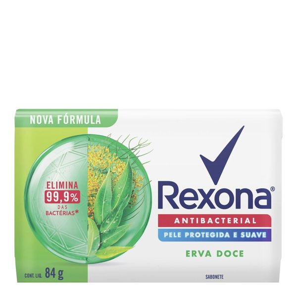 Sabonete em Barra Rexona Antibacteriano Erva Doce 84g