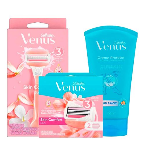Kit-Gillette-VenusCarga-para-Aparelho-de-Depilar-Spa-2-Unidades---Aparelho-de-Depilar-Spa-1-Unidade---Creme-Depilatorio-150ml