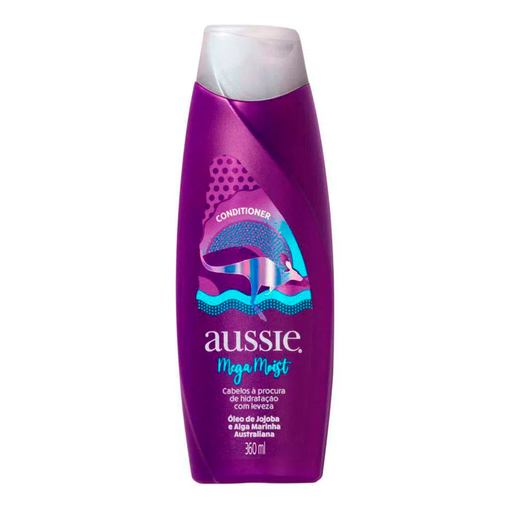 Kit Aussie Mega Moist Super Hidratação Shampoo 360ml + Condicionador
