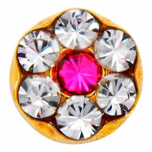 Brinco Studex Daisy Cristal Rosé Ouro 1 Par