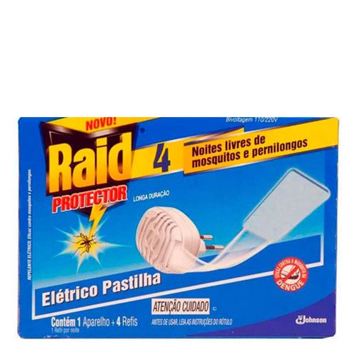 Raid Protector Elétrico Bivolt Mais 4 Pastilhas Raid Protector Elétrico Bivolt Mais 4 Pastilhas