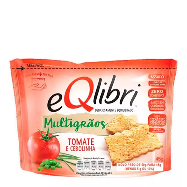 Snack Salgado Eqlibri Multigrãos Tomate e Cebolinha 45g