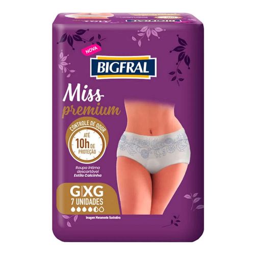 Roupa Intima Bigfral Miss Premium G/XG 7 Unidades Roupa Intima Bigfral Miss Premium G/XG 7 Unidades