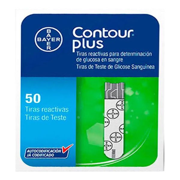 Tiras Reativas Contour Plus Bayer 50 Tiras