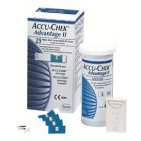 Tiras Teste Accu-Chek Advantage II Roche C/ 25 Unidades
