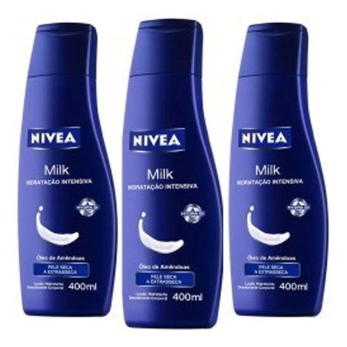 Loção Hidratante Nivea Body Milk Pele Extra Seca 400ml 3 Unidades Loção Hidratante Nivea Body Milk Pele Extra Seca 400ml 3 Unidades