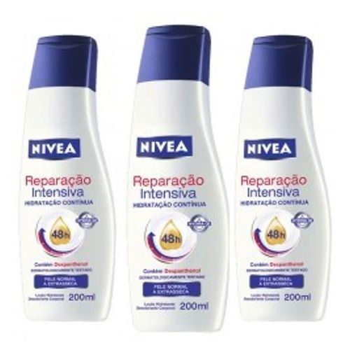 Loção Hidratante Nivea Reparação Intensa 200ml 3 Unidades Loção Hidratante Nivea Reparação Intensa 200ml 3 Unidades