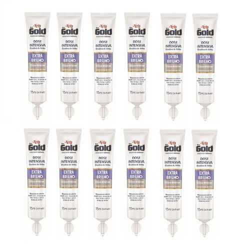 Tratamento Capilar Bisnaga Niely Gold Extra Brilho 12 Unidades