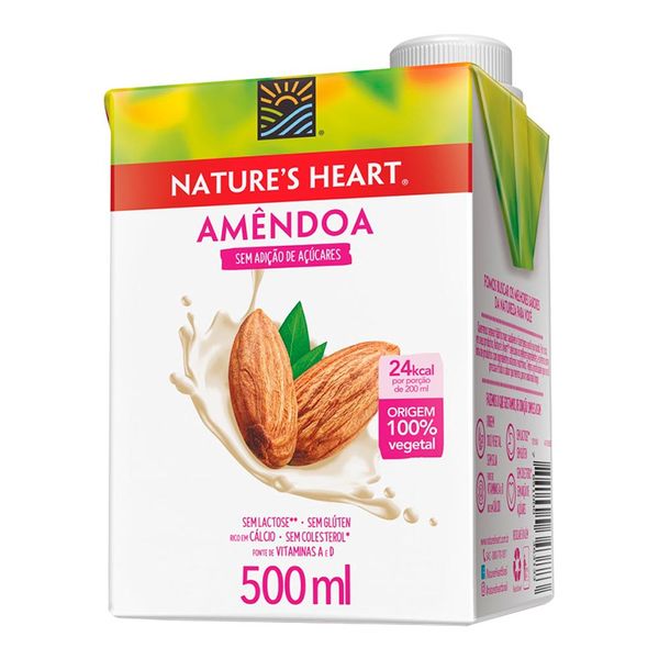 Bebida Natures Heart Amêndoa Sem Açucar 500ml