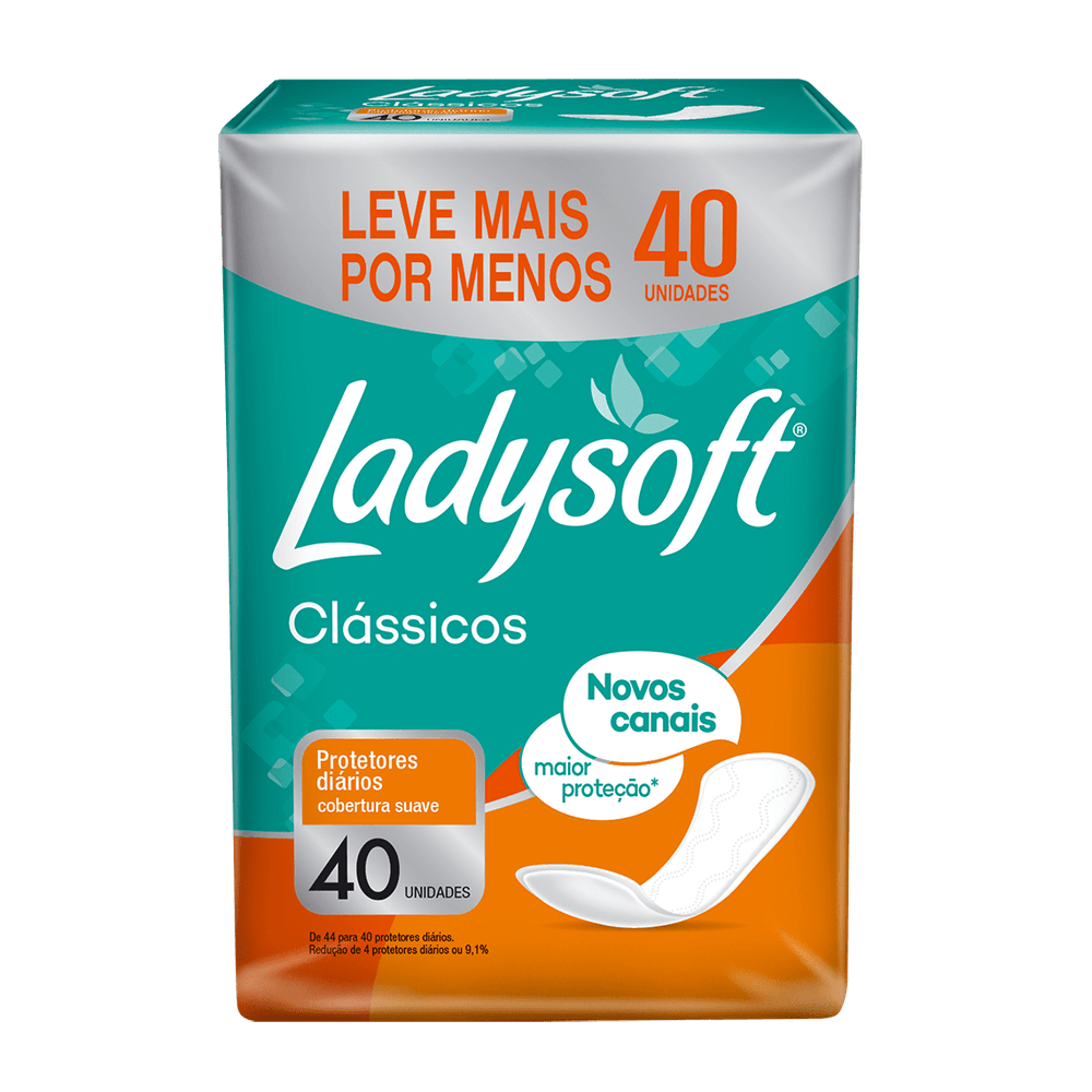 PROTETOR DIÁRIO LADYSOFT SUAVE SEM ABAS 40 UNIDS - Drogaria Sao Paulo