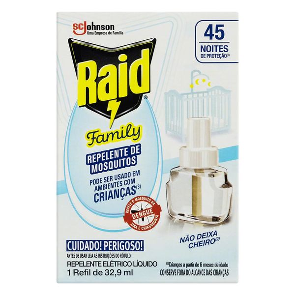 Repelente Líquido Raid Family 45 Noites Refil 32,9ml