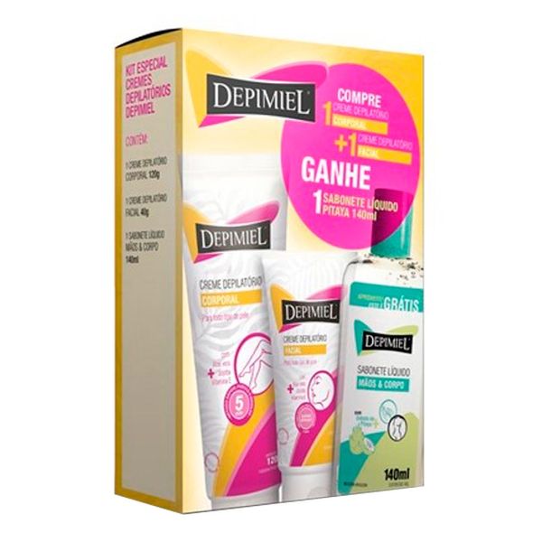 Kit Creme Depilatório Depimel Corporal 120g + Creme Facial 40g