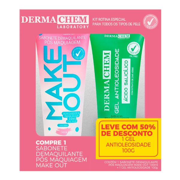 Kit Demaquilante Dermachem Make Out 100m + Gel Antioleosidade 100ml