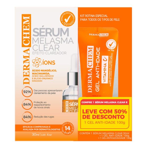 Kit Sérum Dermachem Melasma Clear 30ml + Gel Antioleosidade 100ml