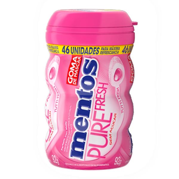 Goma de Mascar Mentos Tutti-Frutti Big Garrafa 92g