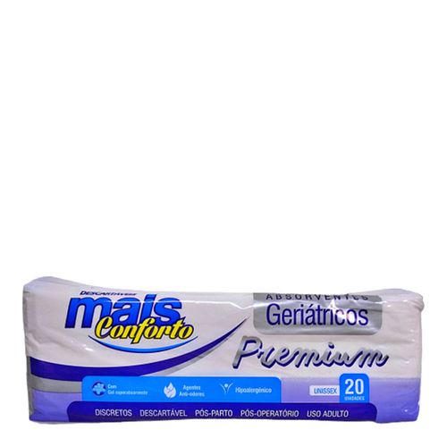 Absorvente Geriátrico Premium - Mais Conforto - Unissex - 20 Unidades Absorvente Geriátrico Premium - Mais Conforto - Unissex - 20 Unidades