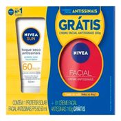 Kit Protetor Solar Facial Nívea Toque Seco Antissinais FPS60 50ml + Latin 100g