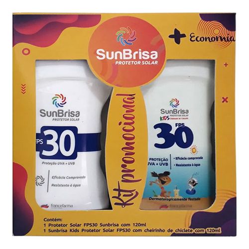 Kit Protetor Solar Sunbrisa 30 FPS 120ml + Protetor Solar Kids 30 FPS 120ml Kit Protetor Solar Sunbrisa 30 FPS 120ml + Protetor Solar Kids 30 FPS 120ml