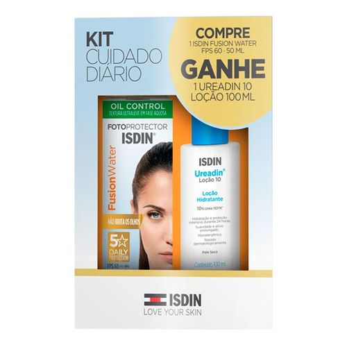 Kit Isdin Protetor Solar Facial Fps 60 Fusion Water Oil Control 50Ml + Loção Ureadin 100Ml