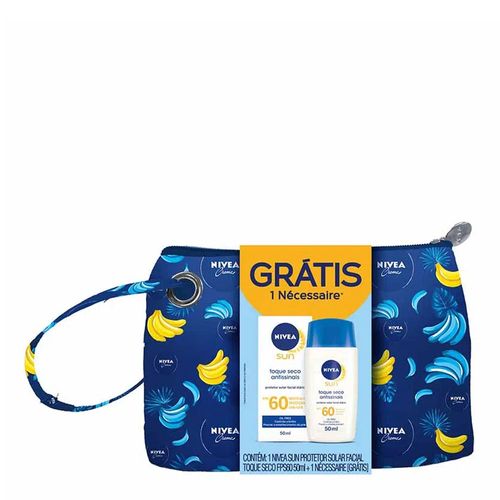 Kit Nivea Protetor Solar Facial Toque Seco FPS60 50ml + Nécessaire Exclusiva Kit Nivea Protetor Solar Facial Toque Seco FPS60 50ml + Nécessaire Exclusiva