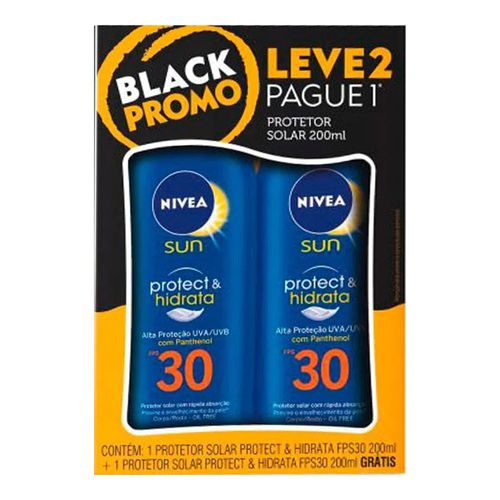 Kit Nivea Protetor Solar Protect +B2:B99e Hidrata FPS30 2 Unidades 200ml Kit Nivea Protetor Solar Protect +B2:B99e Hidrata FPS30 2 Unidades 200ml
