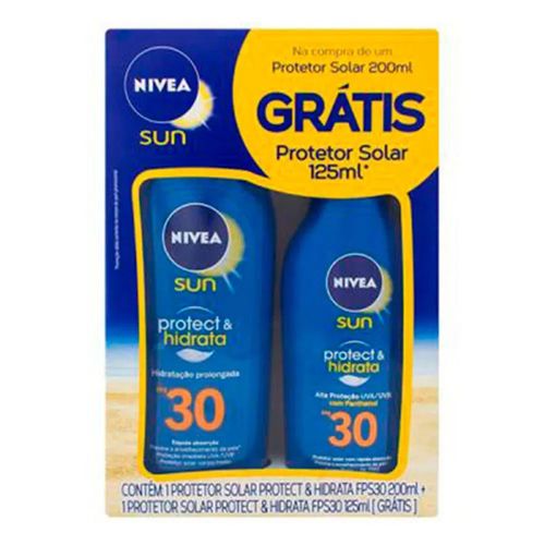Kit Protetor Solar Sun Protect & Hidrat FPS 30 200ml + 125ml Grátis Nivea Kit Protetor Solar Sun Protect & Hidrat FPS 30 200ml + 125ml Grátis Nivea