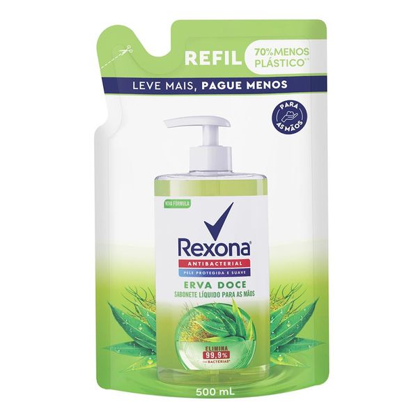 Refil Sabonete Líquido Rexona Erva Doce 500ml