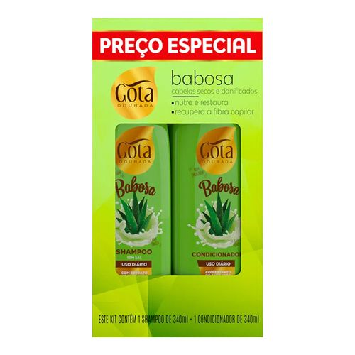 Kit Shampoo Gota Dourada Babosa 340ml + Condicionador 340ml Kit Shampoo Gota Dourada Babosa 340ml + Condicionador 340ml
