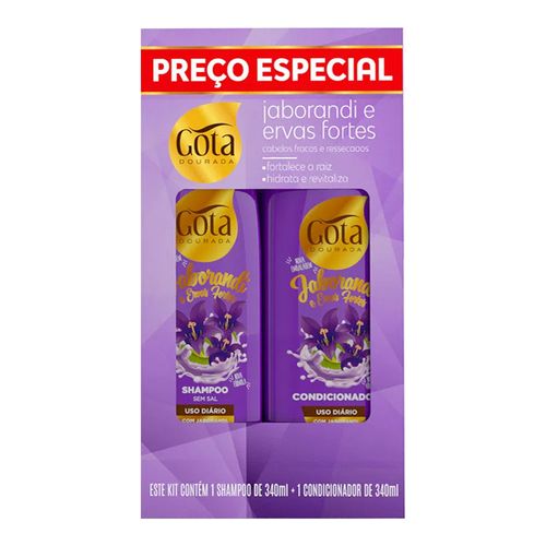 Kit Shampoo Gota Dourada Jaborani 340ml + Condicionador 340ml Kit Shampoo Gota Dourada Jaborani 340ml + Condicionador 340ml