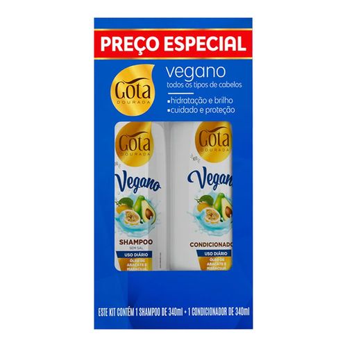 Kit-Shampoo-Gota-Dourada-Vegano-Shampoo-340ml---Condicionador-340ml Kit-Shampoo-Gota-Dourada-Vegano-Shampoo-340ml---Condicionador-340ml