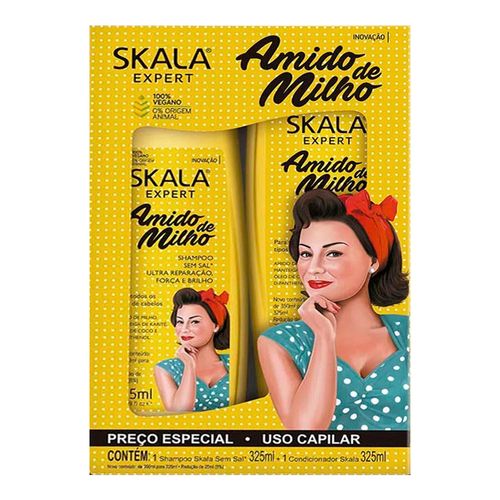 Kit Shampoo Skala Expert Amido de Milho 325ml + Condicionador 325ml Kit Shampoo Skala Expert Amido de Milho 325ml + Condicionador 325ml