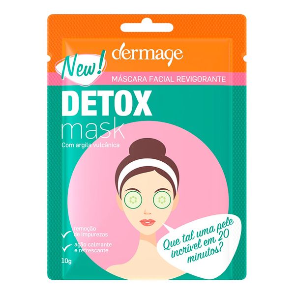 Máscara Facial Revigorante Detox Dermage Sachê 10g