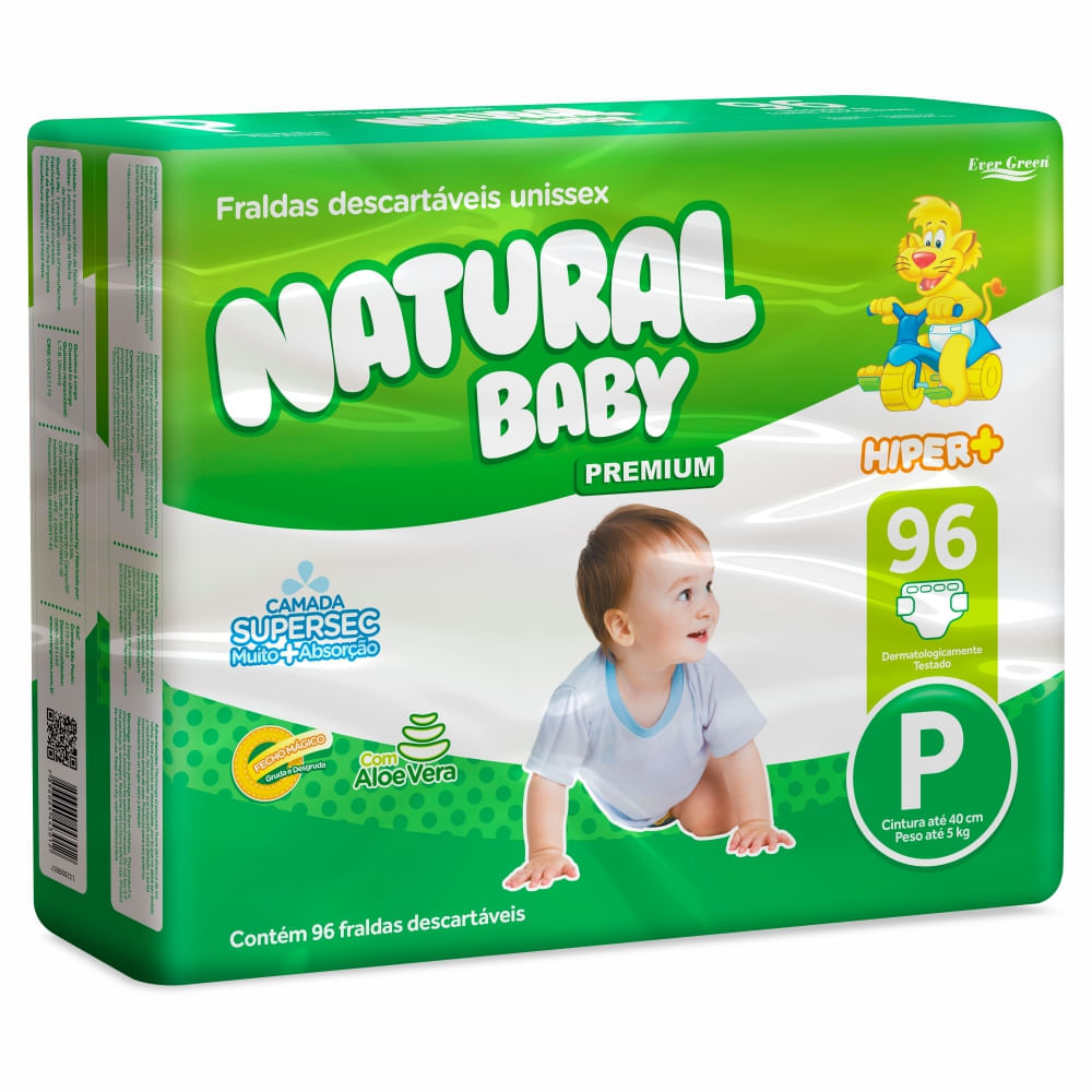 Fralda Infantil Natural Baby Premium (G) 60 Unidades