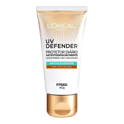 Protetor Solar Facial L'oréal Paris Uv Defender Antioleosidade Cor Escura Fps 60 40G