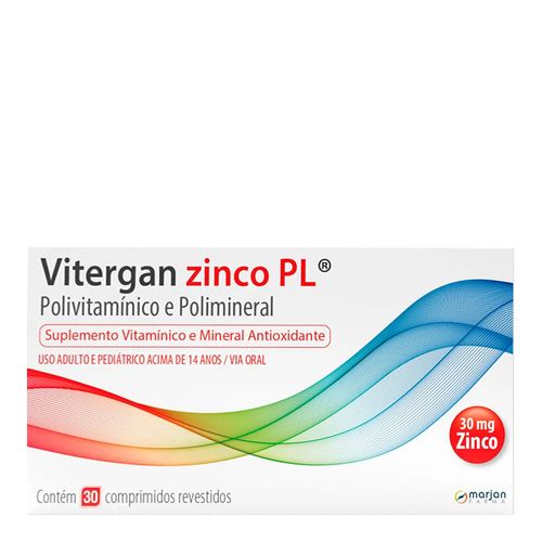 Vitergan Zinco Plus Marjan 30 Comprimidos Revestidos