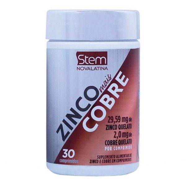 Zinco + Cobre Stem 30 Comprimidos Zinco + Cobre Stem 30 Comprimidos
