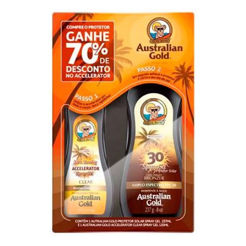 Kit Protetor Solar e Bronzeador Australian Gold FPS30 237ml Kit Protetor Solar e Bronzeador Australian Gold FPS30 237ml