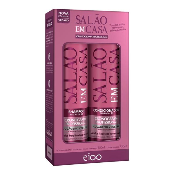 Kit Shampoo Eico Salão em Casa Cronograma Profissional 800ml