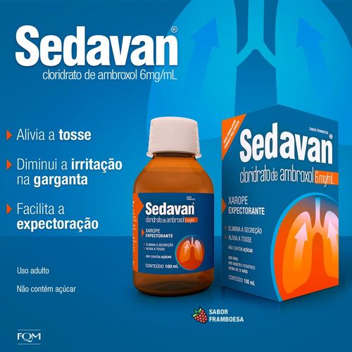 Xarope Expectorante Sedavan Adulto 6mg 100ml - Drogaria Sao Paulo