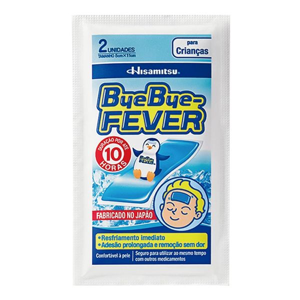 Adesivo para Alívio da Febre Hisamitsu Bye Bye Fever para Crianças 2 Unidades