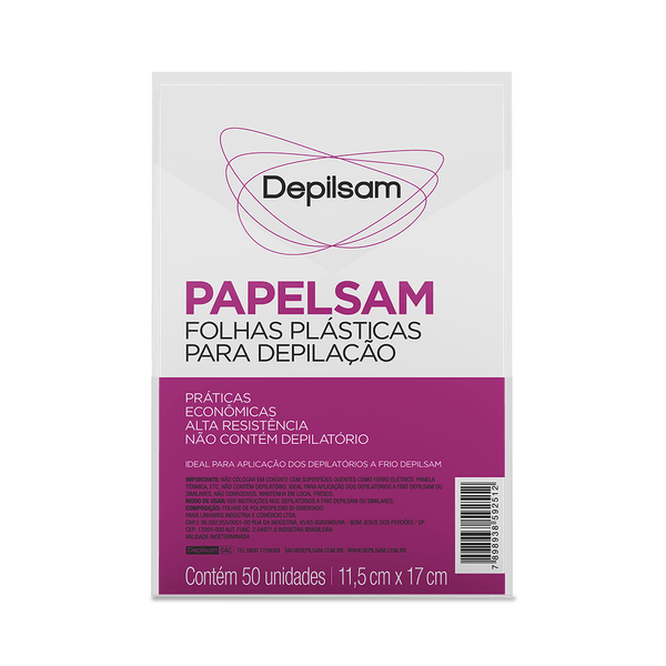 Papelsam Folhas Plásticas para Depilção Depilsam 50 Fls