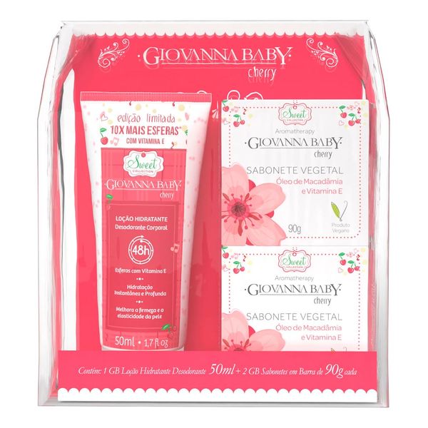 Kit Loção Hidratante Cherry 50g + Sabonete 90g