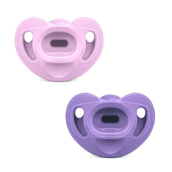 Kit 2 Chupetas Sensitive Soft 100% Silicone 0m+ Lilas- NUK Kit 2 Chupetas Sensitive Soft 100% Silicone 0m+ Lilás - NUK