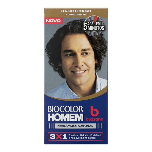 Kit Tonalizante de Cabelo Masculino Bozzano Biocolor Homem Louro Escuro 1 Unidade