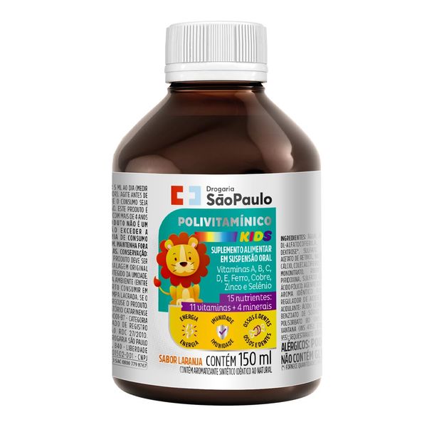 Multivitamínico Kids Drogarias São Paulo Laranja 150ml