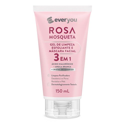 Gel De Limpeza Ever You Esfoliante Facial Rosa Mosqueta 3 Em 1 150Ml
